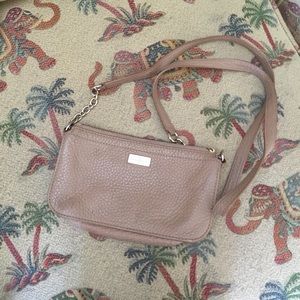 Cole Haan tan pebble leather crossbody bag purse